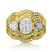 Designer Ring with Certified Diamonds in 18k Gold - LAR10124W